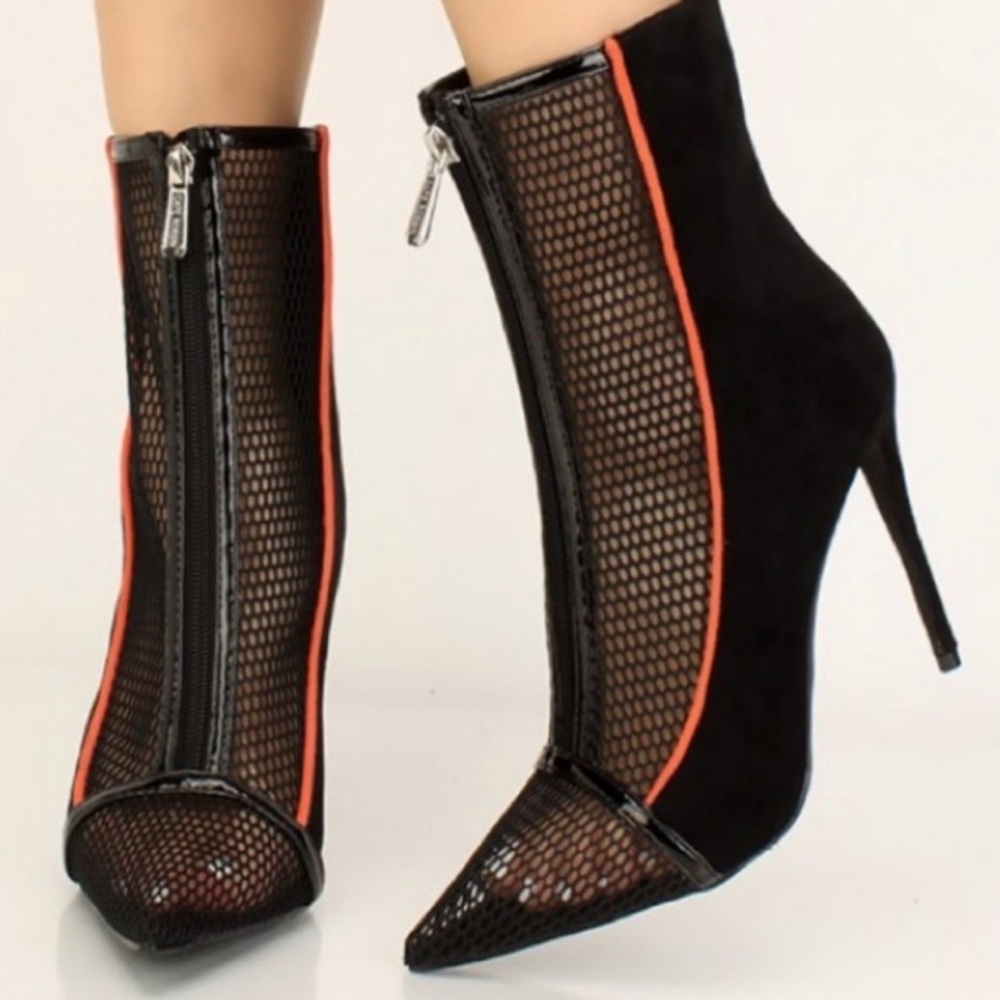Cape Robbin Mesh high heel bootie size 10